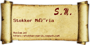 Stokker Mária névjegykártya