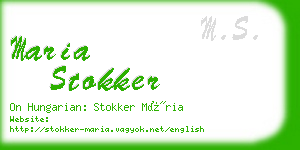 maria stokker business card